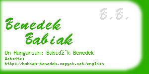 benedek babiak business card